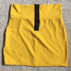 BEBE Short Skirt in Marigold Yellow